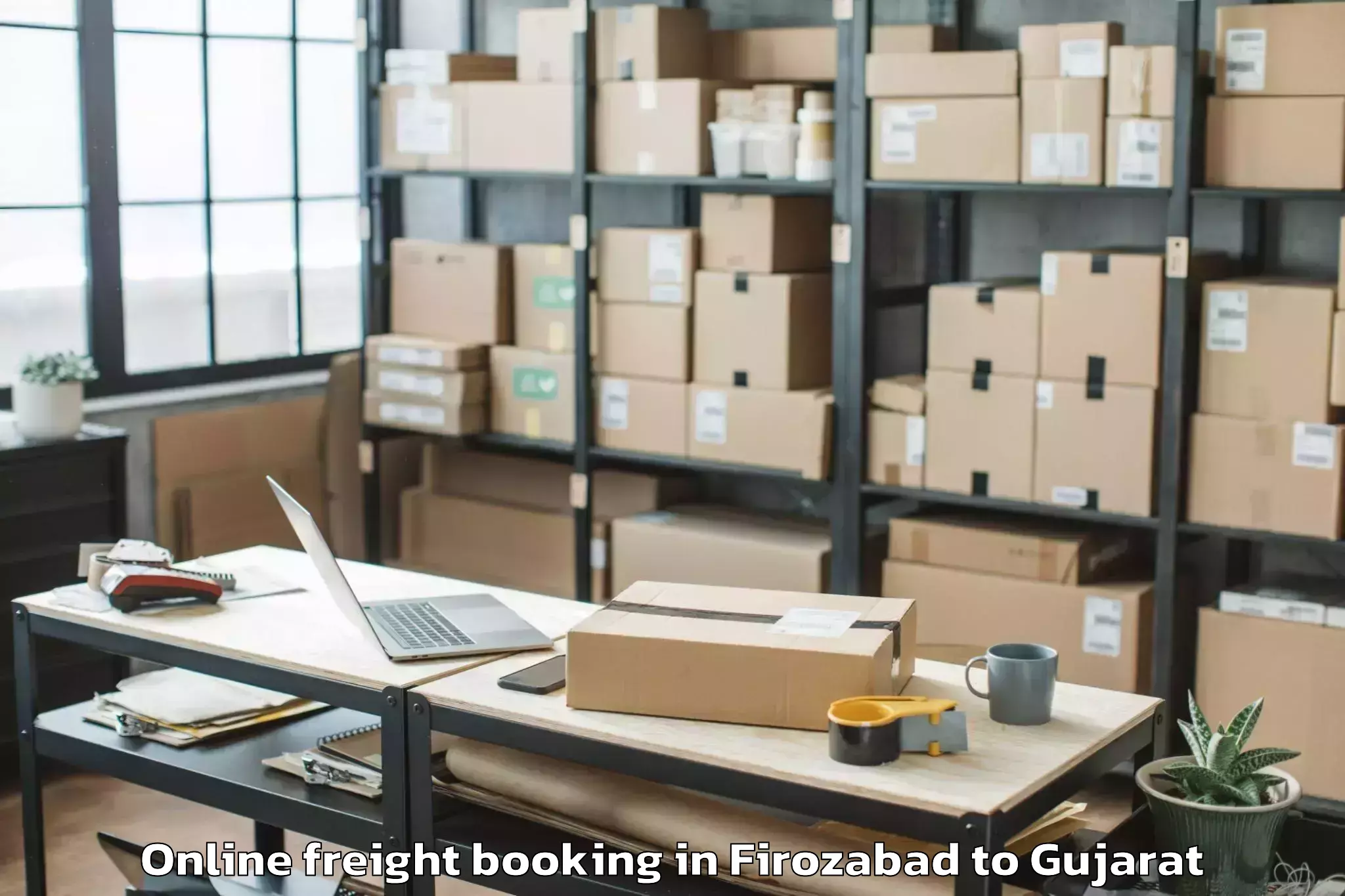 Affordable Firozabad to Anjar Online Freight Booking